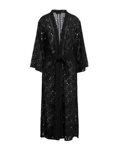 Mes Demoiselles Woman Overcoat & Trench Coat Black Size 2 Cotton