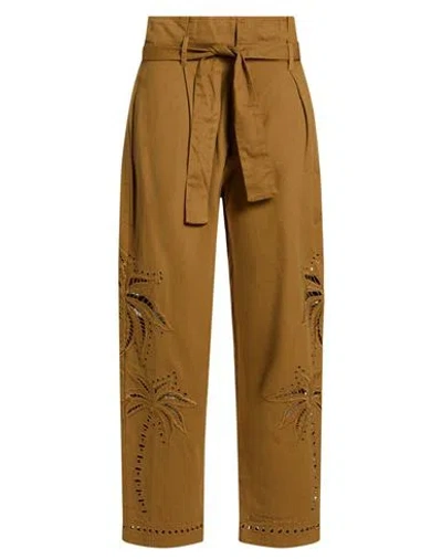 Mes Demoiselles Woman Pants Military Green Size 8 Cotton In Brown