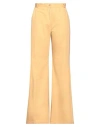 Mes Demoiselles Woman Pants Mustard Size 4 Cotton In Yellow