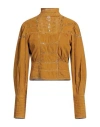 Mes Demoiselles Woman Top Ocher Size 4 Cotton In Yellow