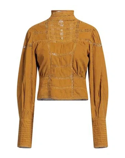 Mes Demoiselles Woman Top Ocher Size 4 Cotton In Yellow