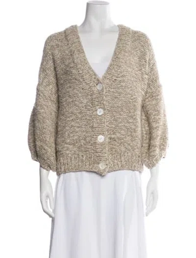 Pre-owned Mes Demoiselles Wool V-neck Sweater In Blue