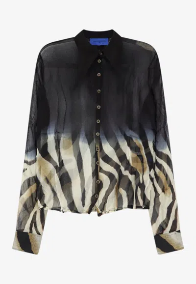 Mes Demoiselles Zebra-print Degrade Shirt In Multicolor