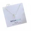 Mesa Blue Women's Rectangle Opalite Necklace In Gold/ White In Gold