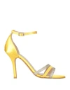Mesamies Paris Woman Sandals Yellow Size 8 Textile Fibers In Yellow