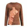 Mèsan Men's Brown / Neutrals One Of A Kind Reworked Knit Shirt Brown In Brown