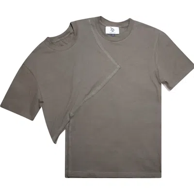 Mèsan Men's All Gender Cotton Reworked T-shirt Olive Green