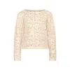 Mèsan Men's Neutrals / Gold Knit Shirt With Sequin Detail Cream In Gold