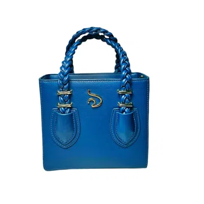 Mèsan Women's Blue / Gold Funmi Classic Blue Boxy Tote Bag In Multi