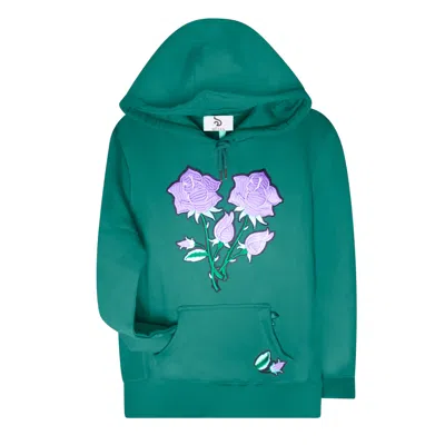 Mèsan Women's Floral Organic Cotton Sweatshirt Green