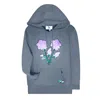 Mèsan Women's Floral Organic Cotton Sweatshirt Slate Grey In Grey