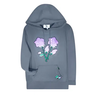Mèsan Women's Floral Organic Cotton Sweatshirt Slate Grey