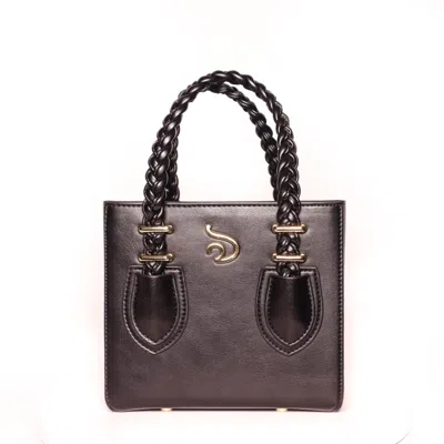 Mèsan Women's Gold / Black Ruka Black Boxy Tote With Gold Hardware In Gold/black
