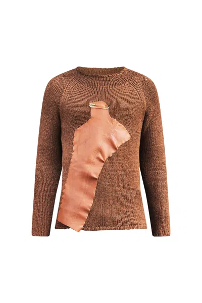 Mèsan Women's Neutrals / Brown One Of A Kind Reworked Sweater Brown