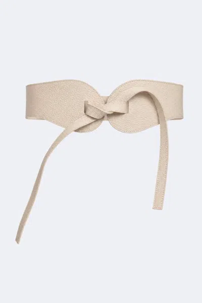 Mesch Esquel Wide Leather Belt In Ivory