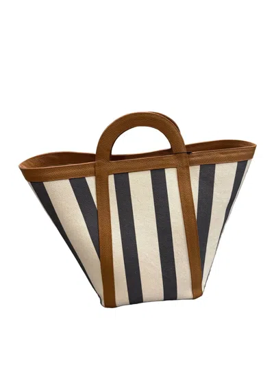 Mesch Women's Atuel Stripe Tote Bag In Blue/caramel