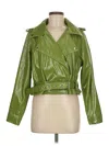 Meshki Faux Leather Jacket In Green