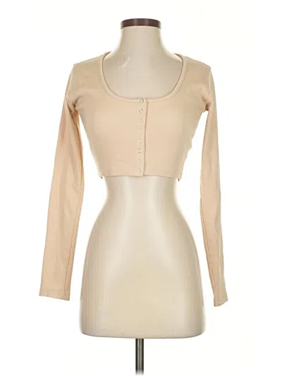 Pre-owned Meshki Long Sleeve Top Tan Sweetheart Neckline Tops