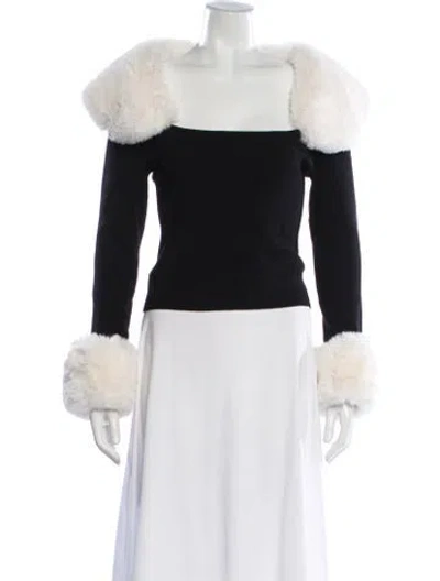 Pre-owned Meshki Off-the-shoulder Sweater In Black