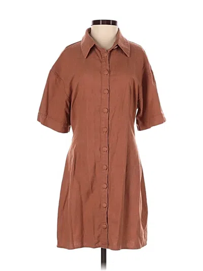 Pre-owned Meshki Short Sleeve Button Down Shirt In Brown