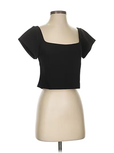 Pre-owned Meshki Short Sleeve Top Black Square Neckline Tops