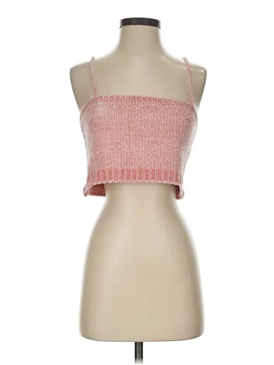Pre-owned Meshki Sleeveless Top Pink Strapless Neckline Tops