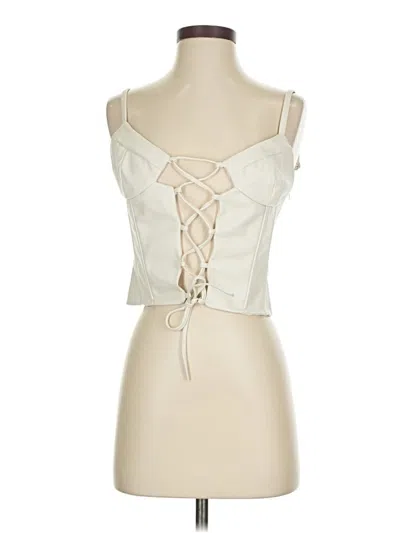 Pre-owned Meshki Tank Top Ivory Strapless Neckline Tops In White