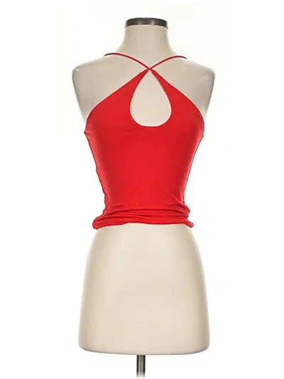 Pre-owned Meshki Tank Top Red Halter Neckline Tops