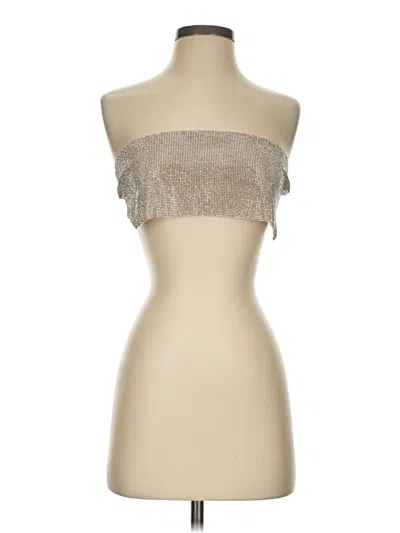 Pre-owned Meshki Tube Top Gold Strapless Neckline Tops