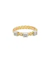 Meshmerise 0.03 Ct. Tw. Diamond 18k Gold Over Silver Ring