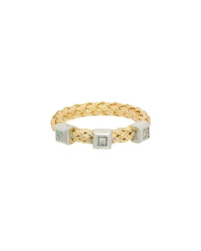 Meshmerise 0.03 Ct. Tw. Diamond 18k Gold Over Silver Ring
