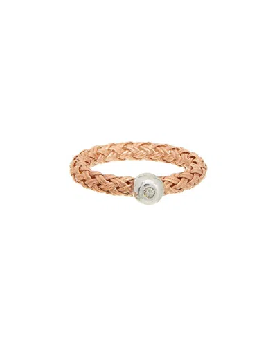 Meshmerise 0.03 Ct. Tw. Diamond 18k Rose Gold Over Silver Ring
