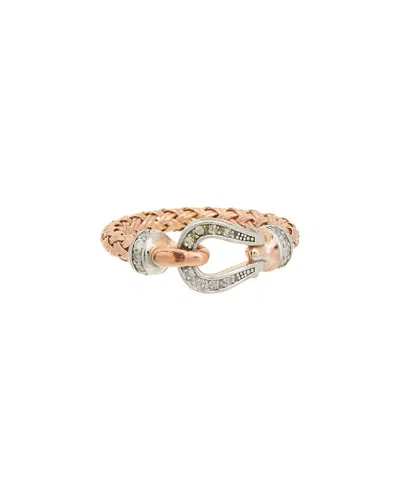 Meshmerise 0.04 Ct. Tw. Diamond 18k Rose Gold Over Silver Ring
