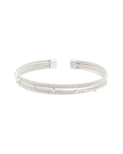 Meshmerise 0.05 Ct. Tw. Diamond 18k Gold Over Silver Bangle Bracelet