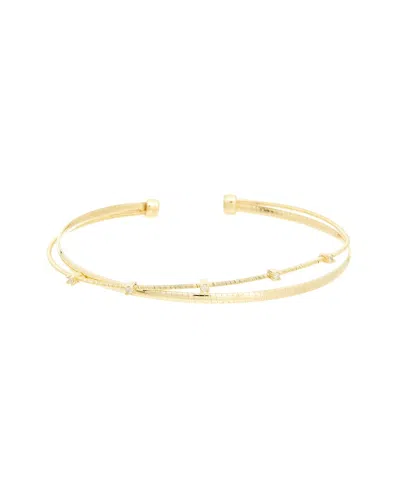 Meshmerise 0.05 Ct. Tw. Diamond 18k Gold Over Silver Bangle Bracelet