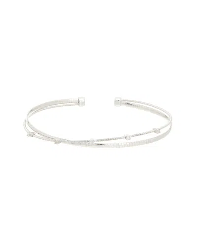 Meshmerise 0.05 Ct. Tw. Diamond 18k Gold Over Silver Bangle Bracelet