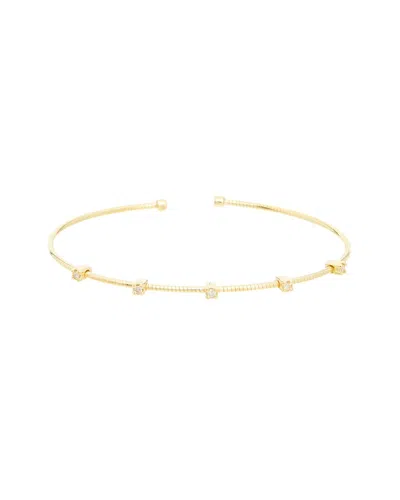 Meshmerise 0.05 Ct. Tw. Diamond 18k Gold Over Silver Bangle Bracelet