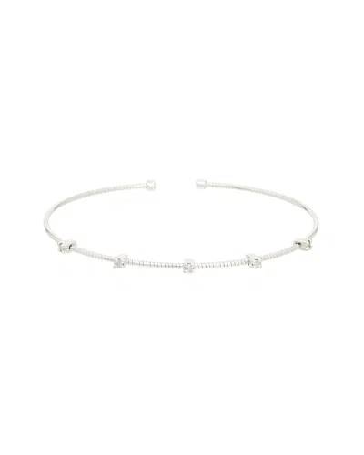 Meshmerise 0.05 Ct. Tw. Diamond 18k Gold Over Silver Bangle Bracelet