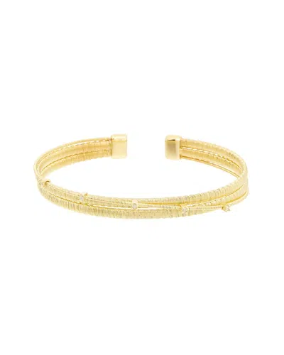 Meshmerise 0.05 Ct. Tw. Diamond 18k Gold Over Silver Bangle Bracelet