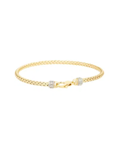 Meshmerise 0.06 Ct. Tw. Diamond 18k Gold Over Silver Bangle Bracelet
