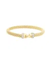 Meshmerise 0.06 Ct. Tw. Diamond 18k Gold Over Silver Bangle Bracelet