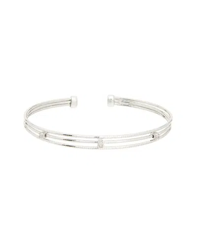 Meshmerise 0.06 Ct. Tw. Diamond 18k Gold Over Silver Bangle Bracelet