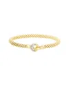 Meshmerise 0.06 Ct. Tw. Diamond 18k Gold Over Silver Bangle Bracelet