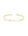 Meshmerise 0.06 Ct. Tw. Diamond 18k Gold Over Silver Bangle Bracelet