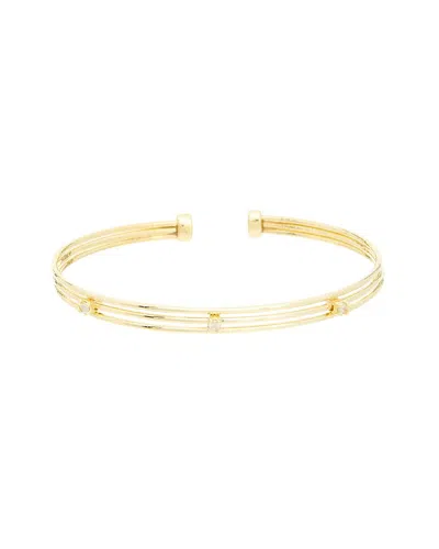 MESHMERISE MESHMERISE 0.06 CT. TW. DIAMOND 18K GOLD OVER SILVER BANGLE BRACELET
