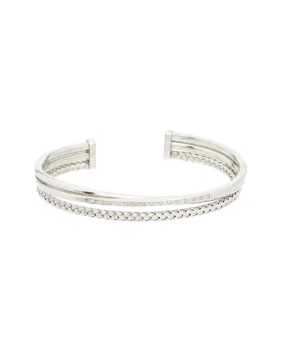 Meshmerise 0.07 Ct. Tw. Diamond 18k Gold Over Silver Bangle Bracelet