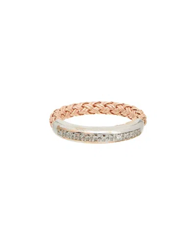 Meshmerise 0.07 Ct. Tw. Diamond 18k Rose Gold Over Silver Ring