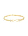 Meshmerise 0.10 Ct. Tw. Diamond 18k Gold Over Silver Bangle Bracelet