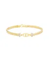 Meshmerise 0.10 Ct. Tw. Diamond 18k Gold Over Silver Bangle Bracelet