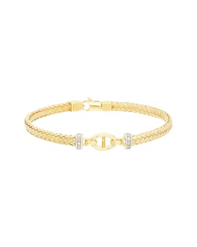 Meshmerise 0.10 Ct. Tw. Diamond 18k Gold Over Silver Bangle Bracelet